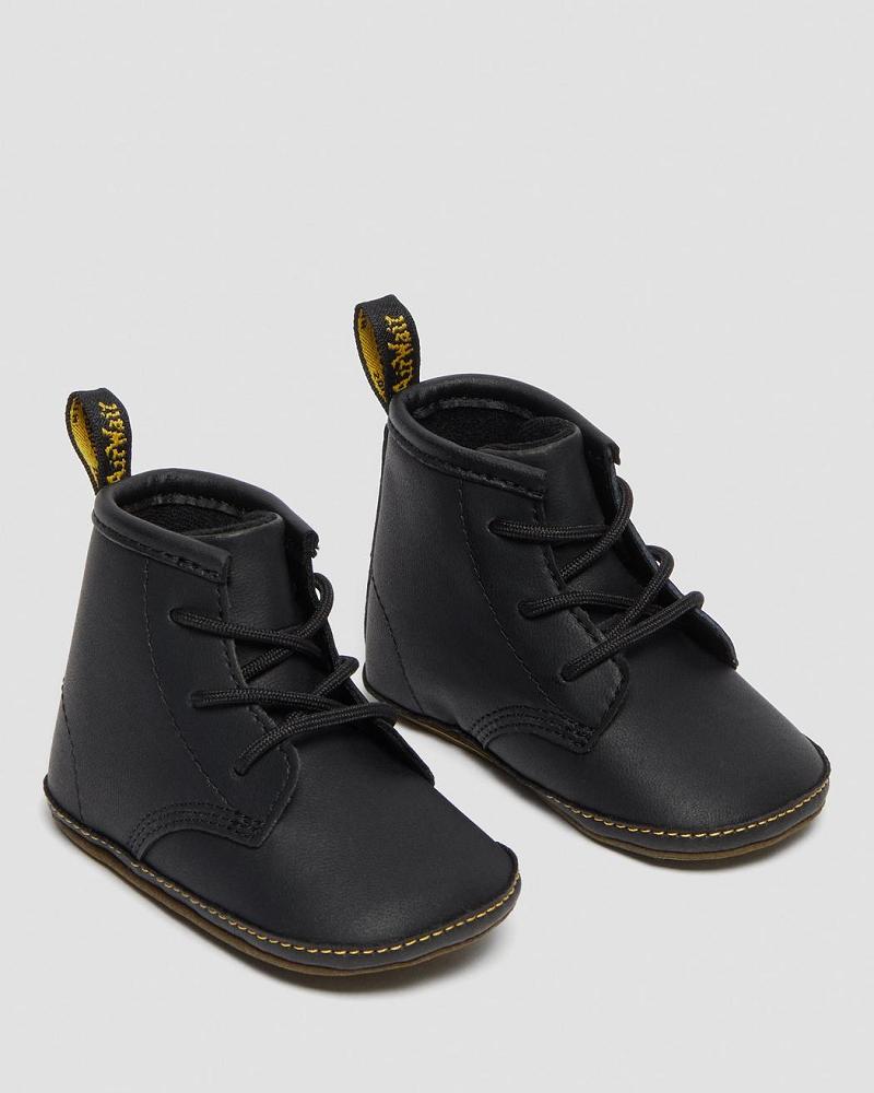 Kids' Dr Martens Newborn 1460 Auburn Leather Booties Casual Boots Black | AU 662QMA